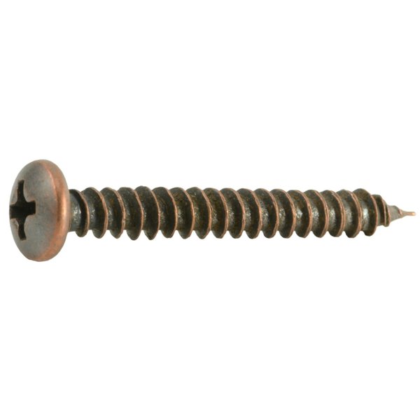 Midwest Fastener Sheet Metal Screw, #8 x 1-1/4 in, Bronze Steel Pan Head Phillips Drive, 30 PK 35951